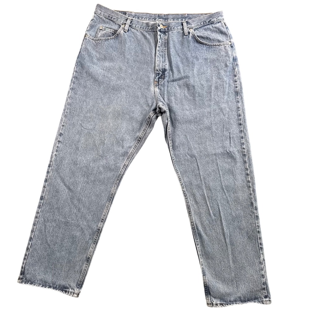 Wrangler Relaxed Fit Jeans Mens 42x32 Light Wash Blue Denim W976DS2